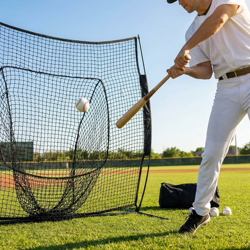 Custom baseball nets made from HDPP material in black