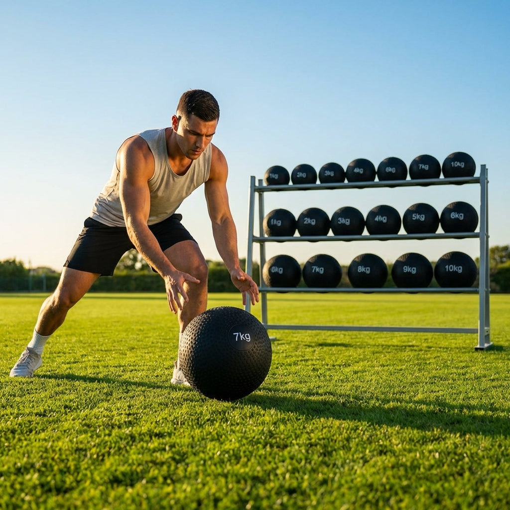 Medicine Balls of varying weights for gym and home fitness