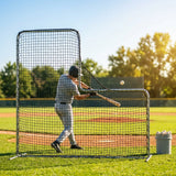 Black baseball batting cage nets made from HDPP twine for indoor and outdoor use