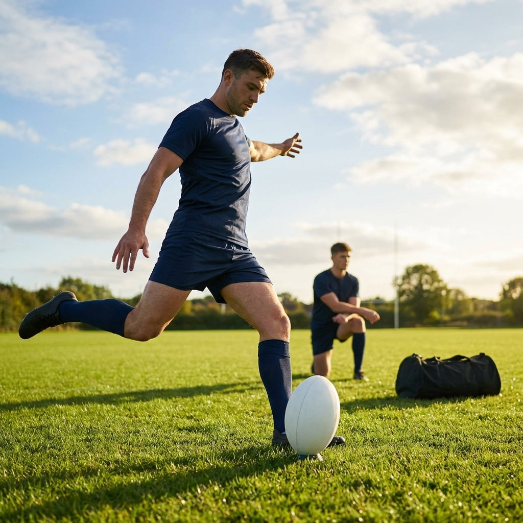 Rebound rugby ball for solo training