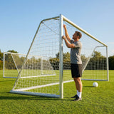 Football goal nets 18.5ft x 6.5ft in white HDPE for clubs