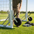 All-terrain football goal wheels for easy movement