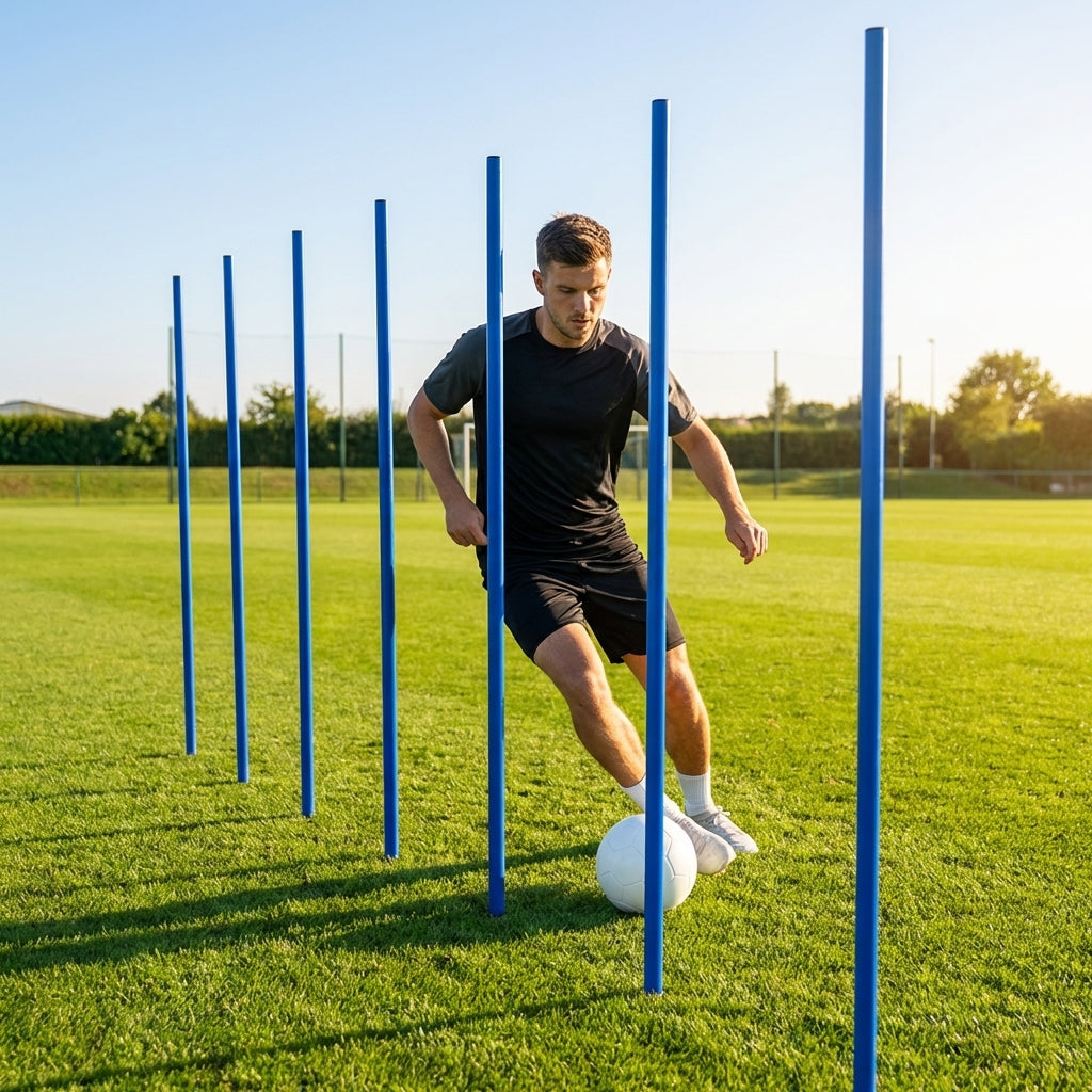 Slalom training poles in vibrant colours for sports practice