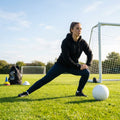Black ladies football hoodie, cotton polyester blend