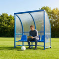 Heavy duty aluminium team shelter with moulded seats