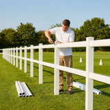 Football pitch barrier made of galvanised steel for club grounds
