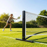 Freestanding aluminium pickleball posts with wheels