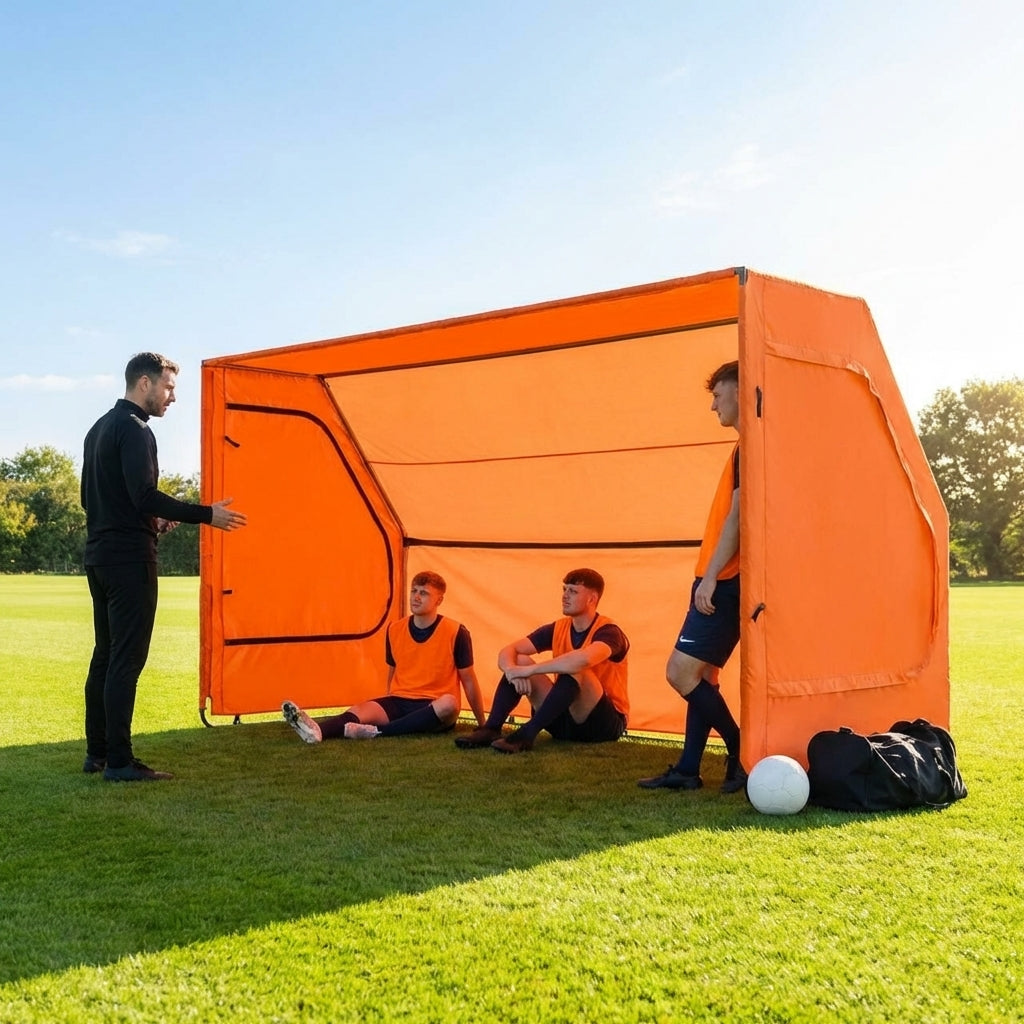 Portable team shelter in 10 colours with steel frame for sports events