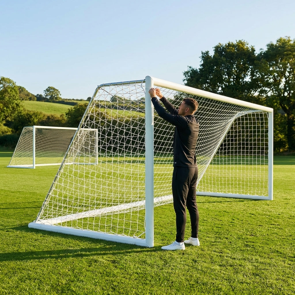 Replacement football goal nets for Alu110 goals, various sizes in white
