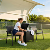 Aluminium Tennis Court Chairs in Blue, Green, and Black