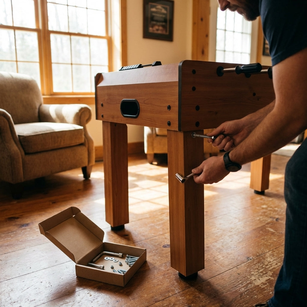 Table football spare parts, including legs and rods