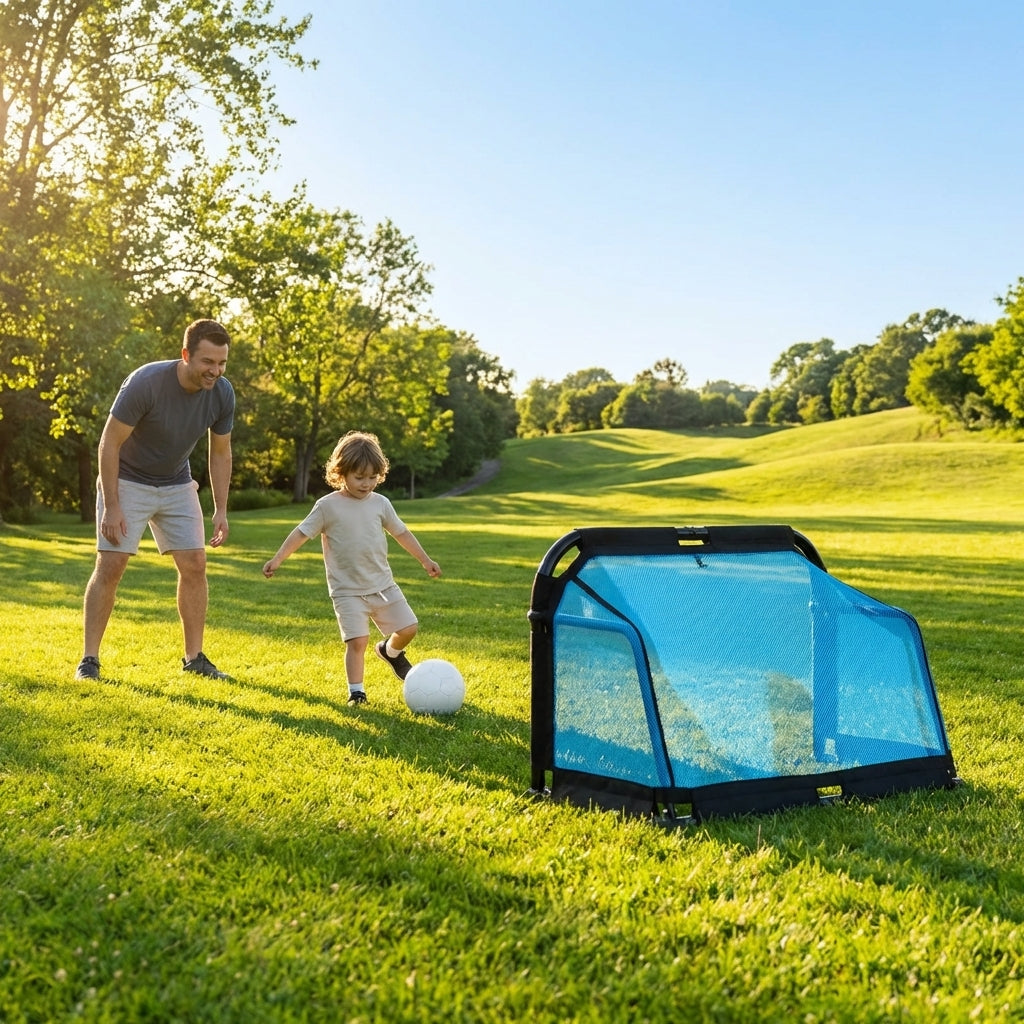 Aluminium Folding Football Goal in various sizes and colours, ideal for training and matches
