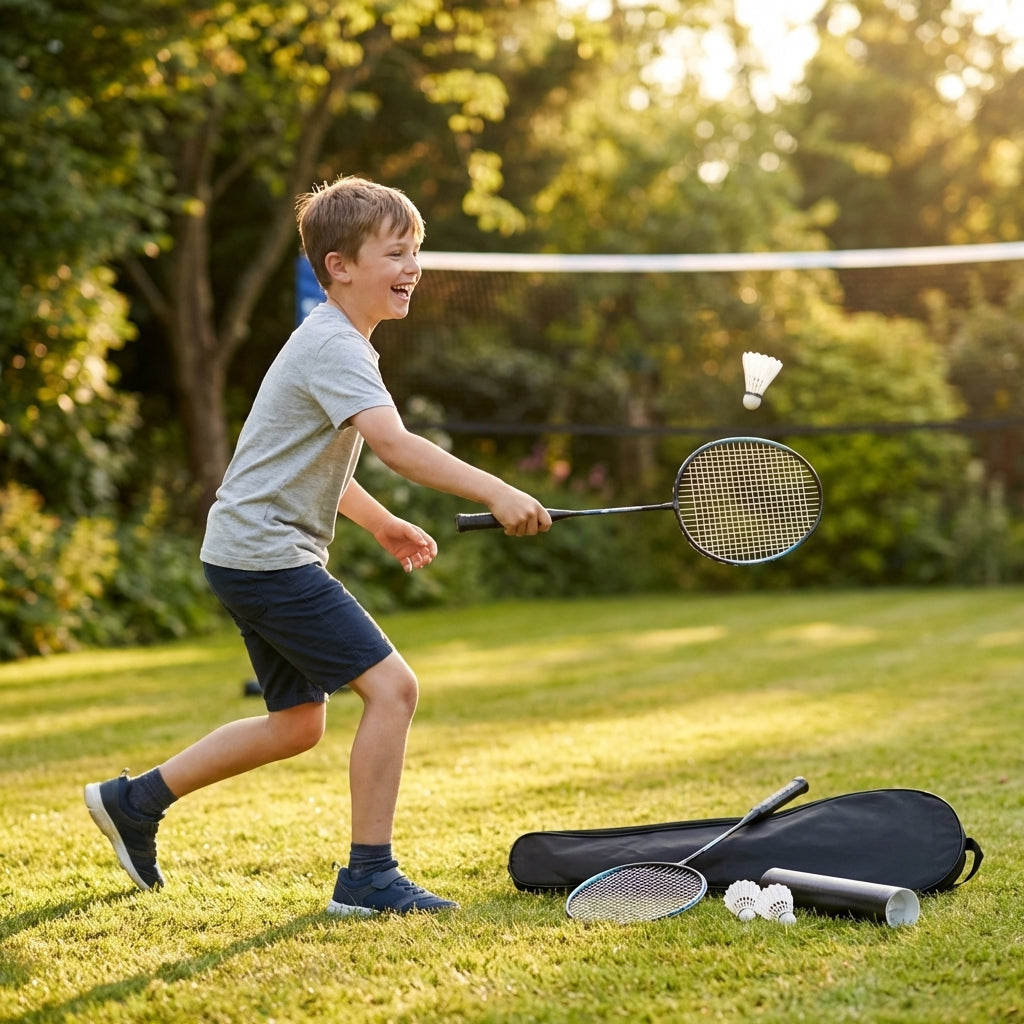 Badminton Racket Set with shuttlecocks and carry bag for club and school use