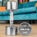 Chrome dumbbells with ergonomic design for gym and home use