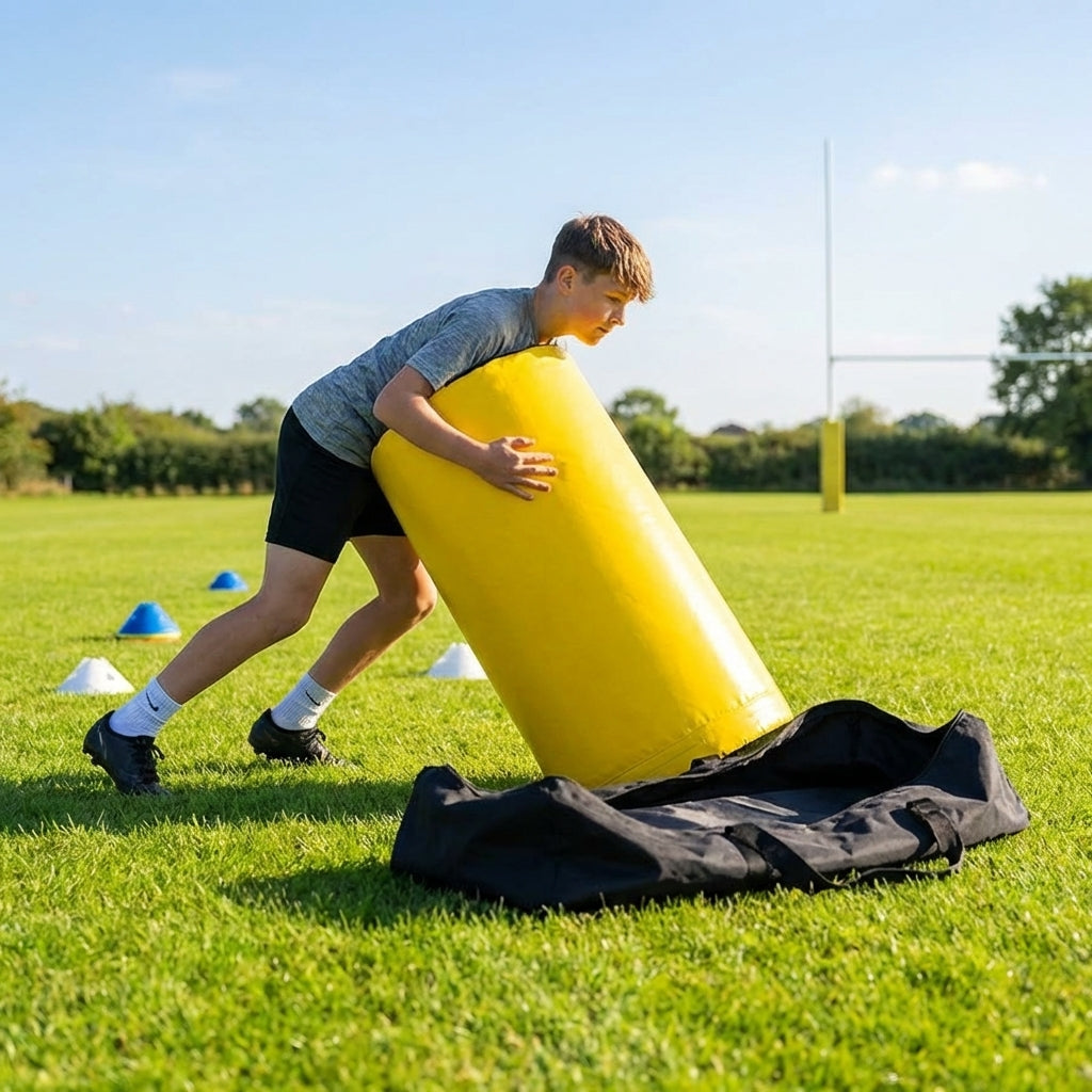 Yellow AFL tackle bag with 600GSM PVC for training