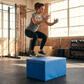 Plyometric jump boxes in various colours and heights for gym workouts