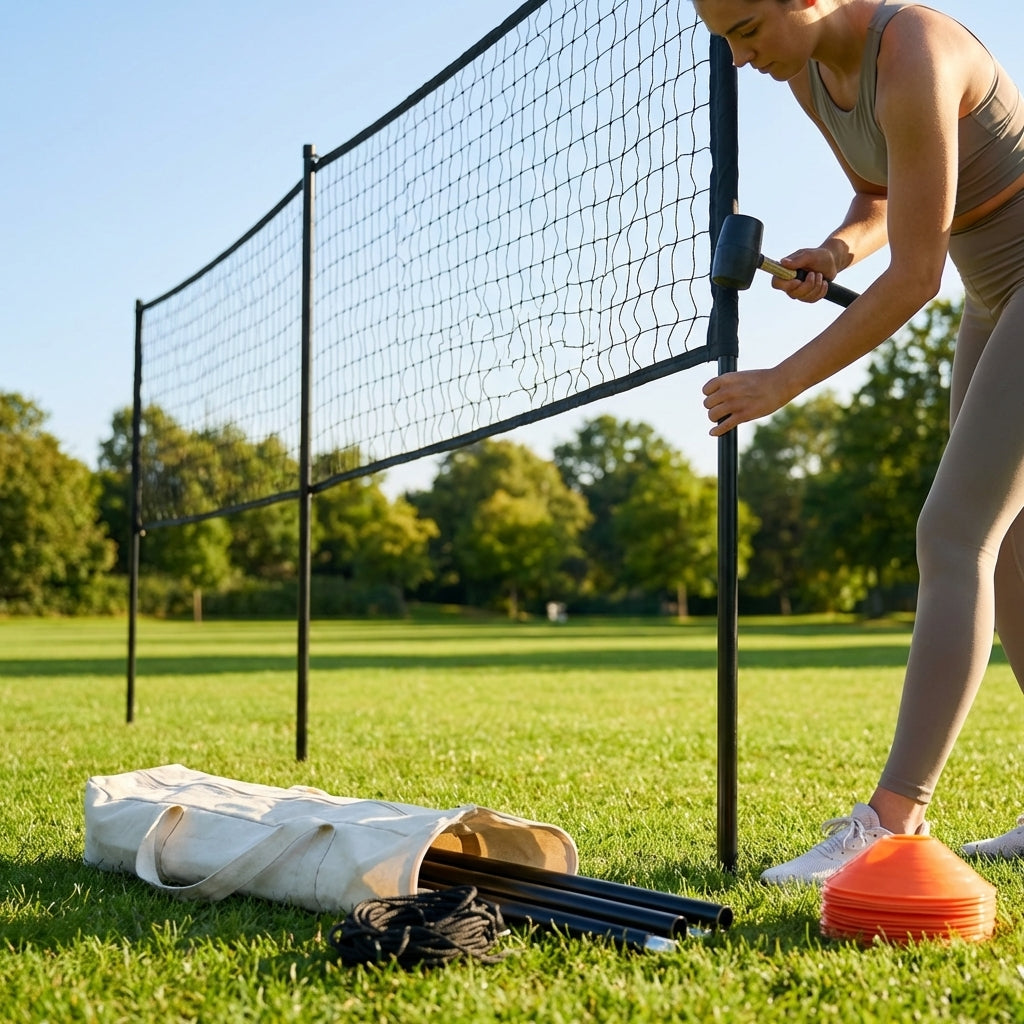 Black steel cricket netting support poles for batting practice
