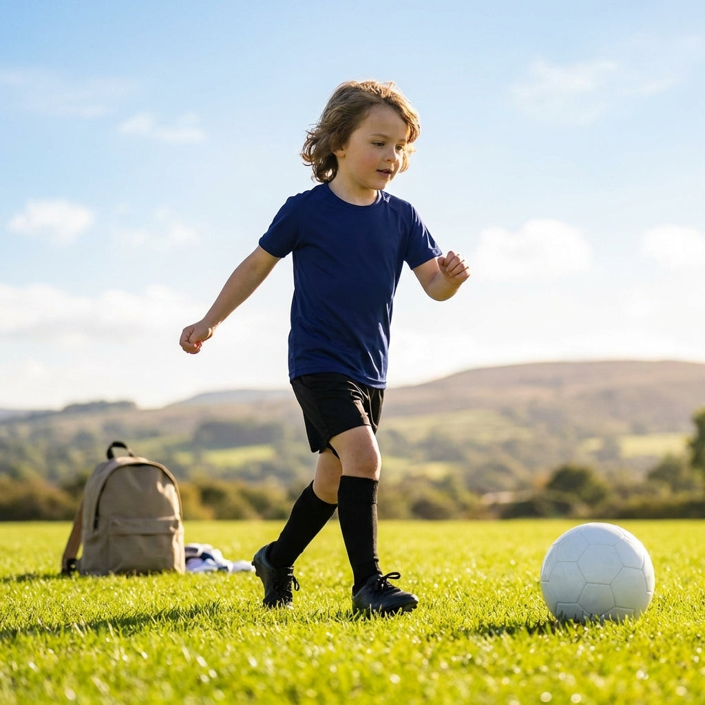 Kids' base layer top in vibrant colours for ages 5-10, ideal for sports