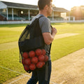 Football carry bag with 12 footballs, durable mesh
