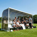 Aluminium team shelter with 16/22 seats for sports venues