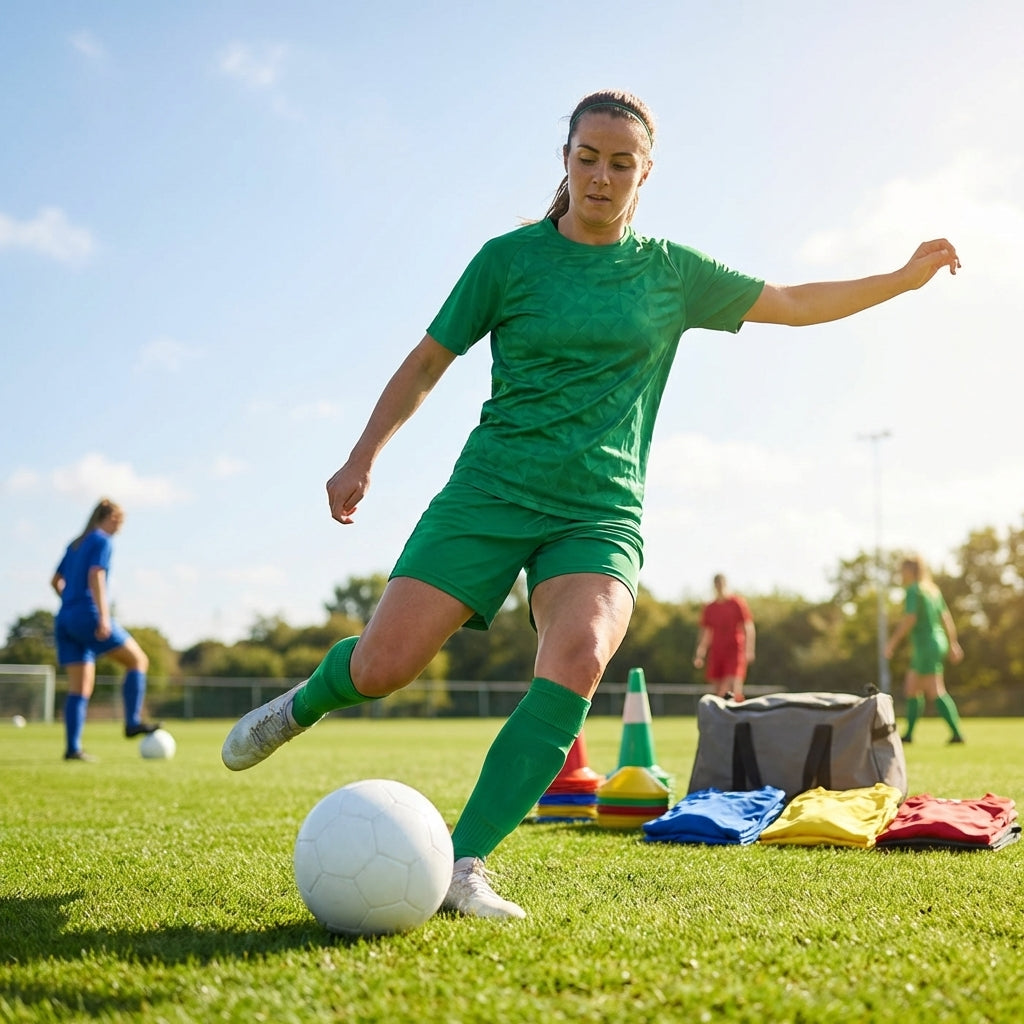 Women's Football Kit with Geometric Print Jersey