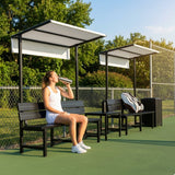 Aluminium tennis court bench in green for tournament use