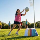 Vibrant netball bibs made of polyester mesh for schools and clubs