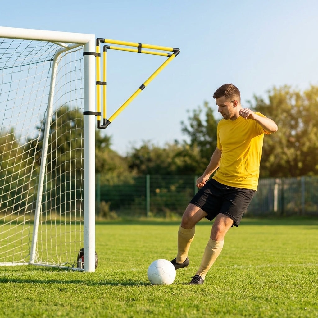 Football Goal Corner Target made of fluorescent yellow PVC