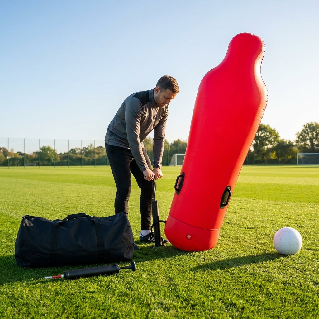 Inflatable goalkeeper mannequin for football training
