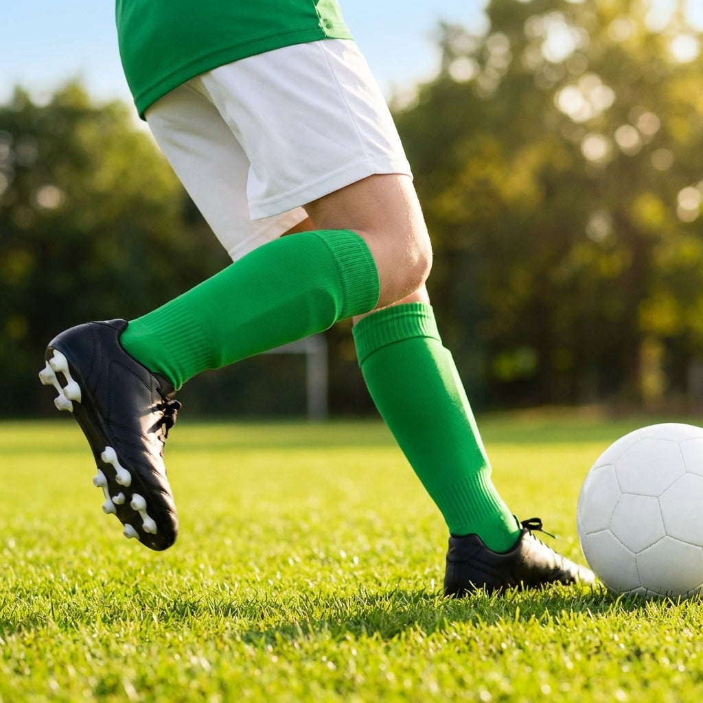 Football socks in various sizes and colours for players