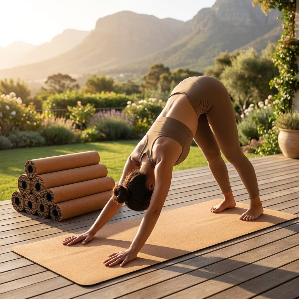 Cork Yoga Mat with Natural Rubber Base for Yoga and Pilates