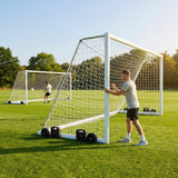 16 x 7ft Aluminium Freestanding Football Goal for Youth Matches