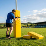 Rugby post protector pads, 6ft tall, heavy-duty PVC