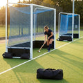 Aluminium hockey goal with HDPE net, 12ft x 7ft, for tournament use