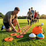 Rubber Flat Disc Markers in multi-colour for training and games