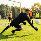 Vibrant men's goalkeeper kit in fluro green with long sleeves