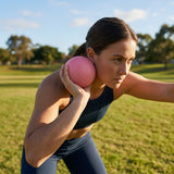 Indoor shot put ball with rubber casing for school use
