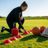 Multi-coloured basketball training marker cones