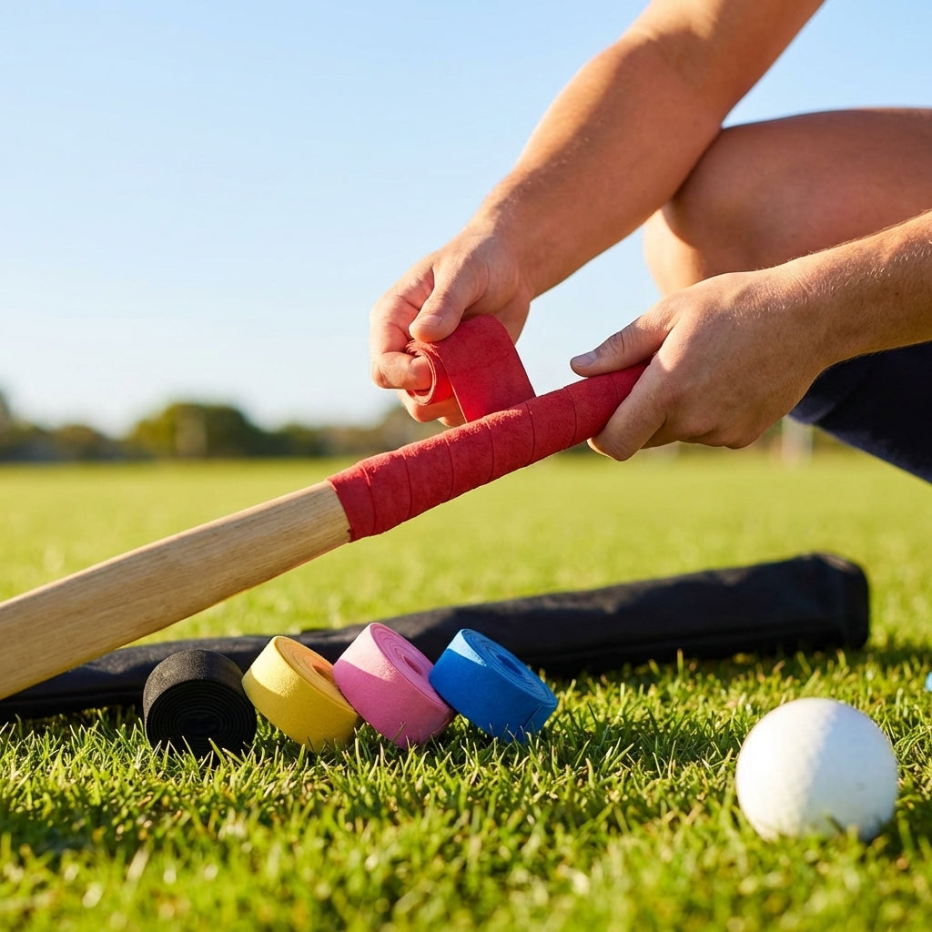 Chamois hockey grips in various colours for field hockey sticks
