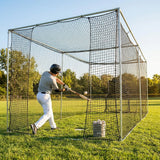 Black baseball batting cage nets made from HDPP twine for indoor and outdoor use