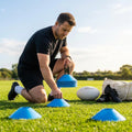 Colourful training marker cones for sports fields