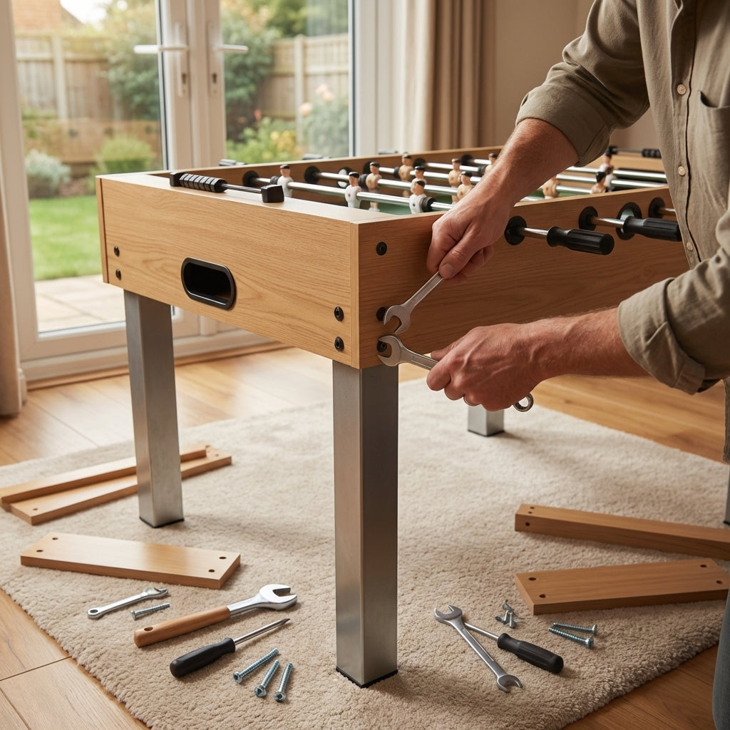 Table football spare parts, including legs and rods