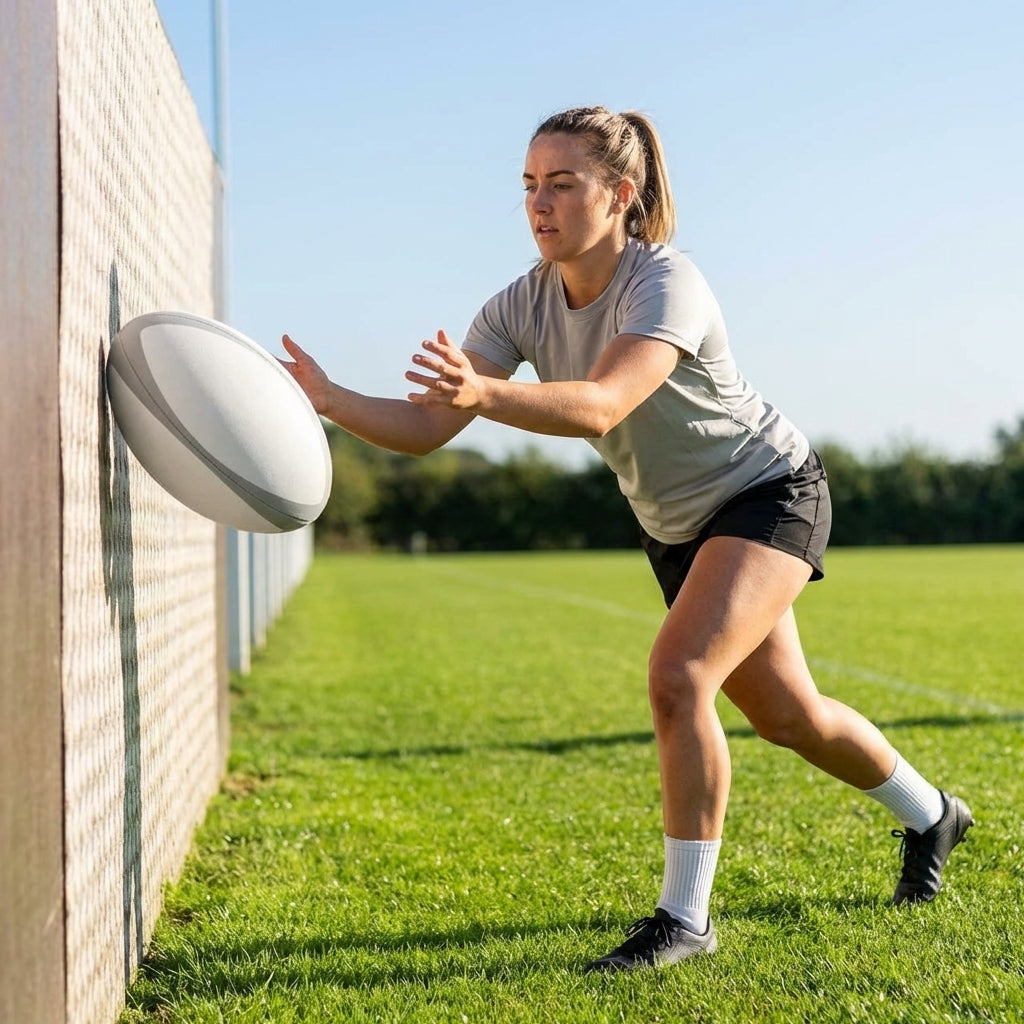 Rebound rugby ball for solo training