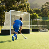 Aluminium hockey goal with HDPE net, 12ft x 7ft, for tournament use