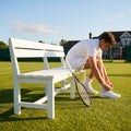 Replacement bench parts for tennis courts, available in various colours