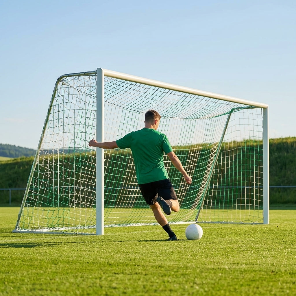 Multi-colour football goal nets for full-size goals