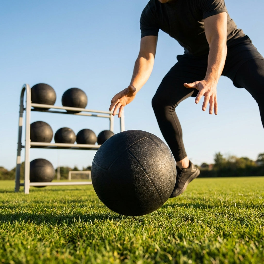 Medicine Balls of varying weights for gym and home fitness