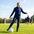 Women's tracksuit top in polyester with quarter zip and stand-up collar