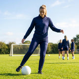 Women's tracksuit top in polyester with quarter zip and stand-up collar