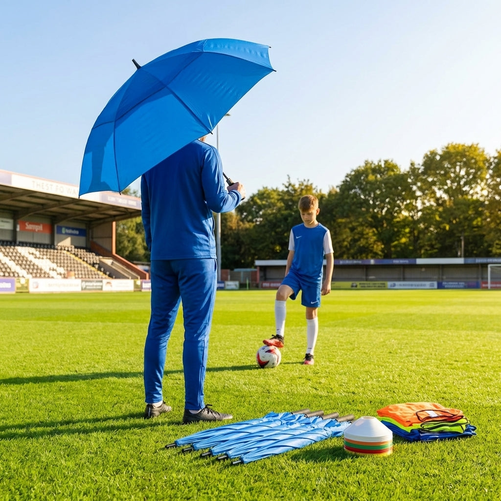 Sports umbrella with 60-inch canopy made from durable pongee fabric